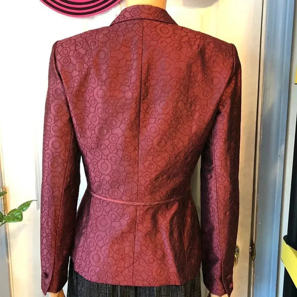 100% Silk Kay Unger Women Button Up Career Wear Shirt Blouse/Jacket Size 4 - Picture 2 of 7